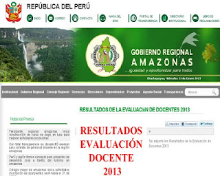 Resultados DRE AMAZONAS Reubicación Docente 2014 10 de Octubre
